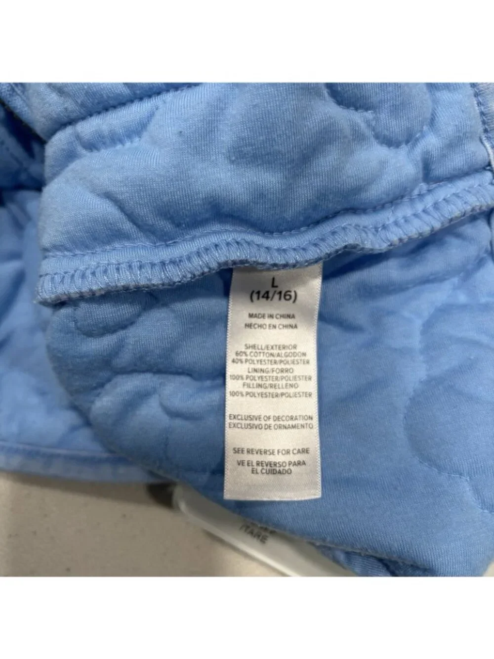 Lucky Brand Quilted Cloud Hooded Blue Jacket Size Gril Large 14/16
